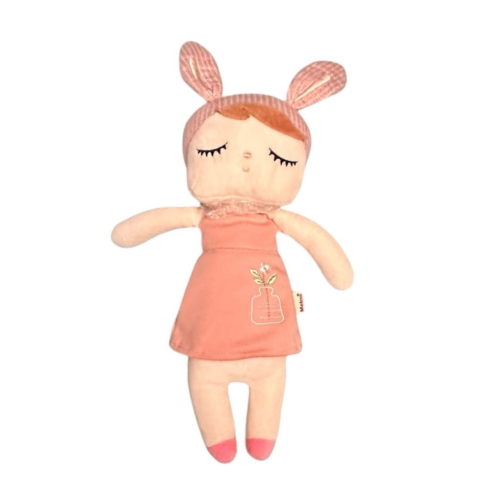 Me Too Peach Plush Doll with Bunny Ears